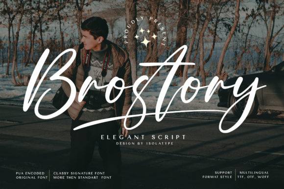 Brostory: A Charming and Elegant Script Font for Web Design