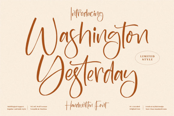 Washington Yesterday: A Charming Script Font for Editorial Design